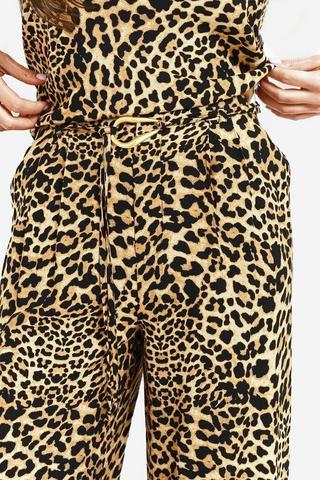 Leopard Print Wide Leg Pants
