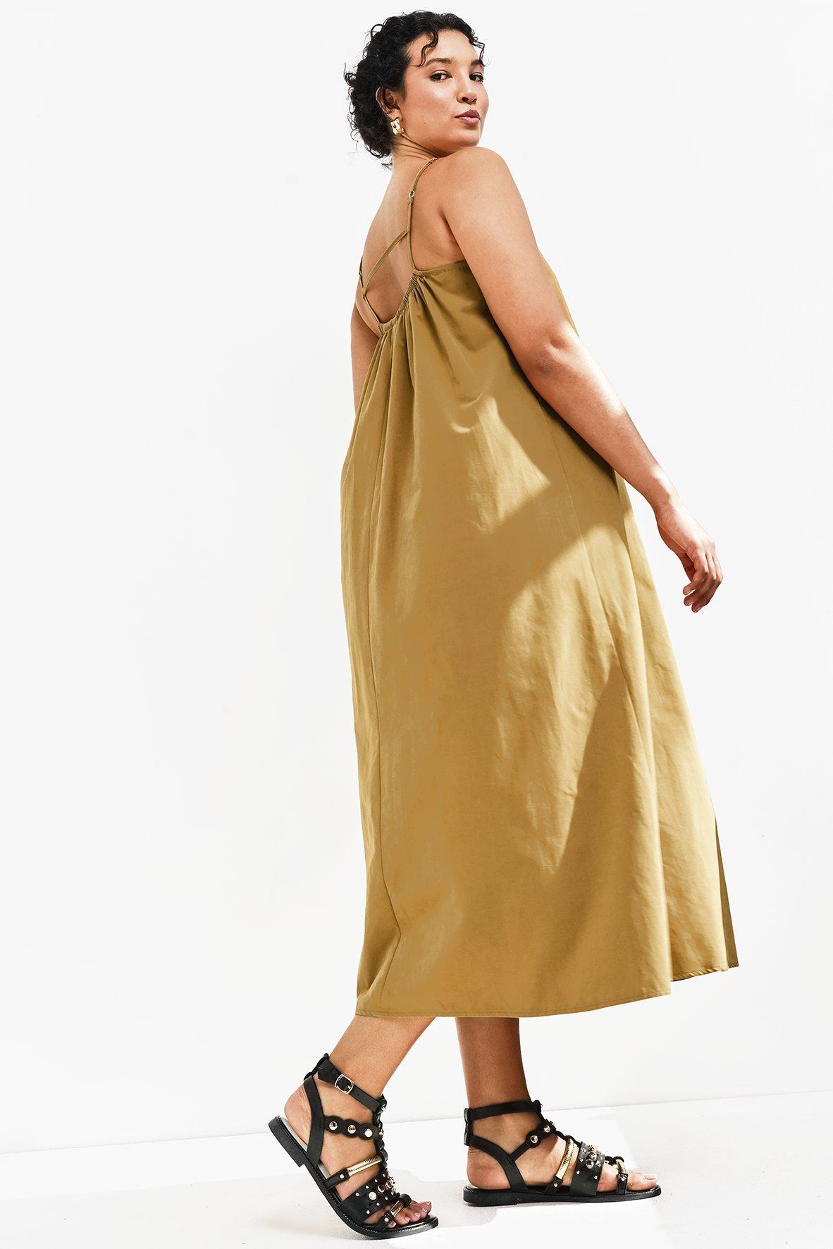 1210378 Khaki A-Line Dress