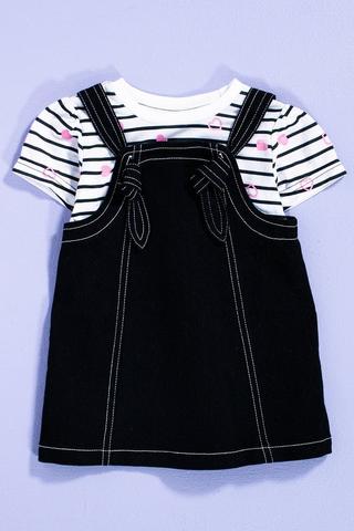 Pinafore Dress And T-Shirt Set