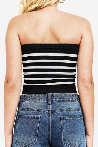 Seamless Stripe Bandeau Top