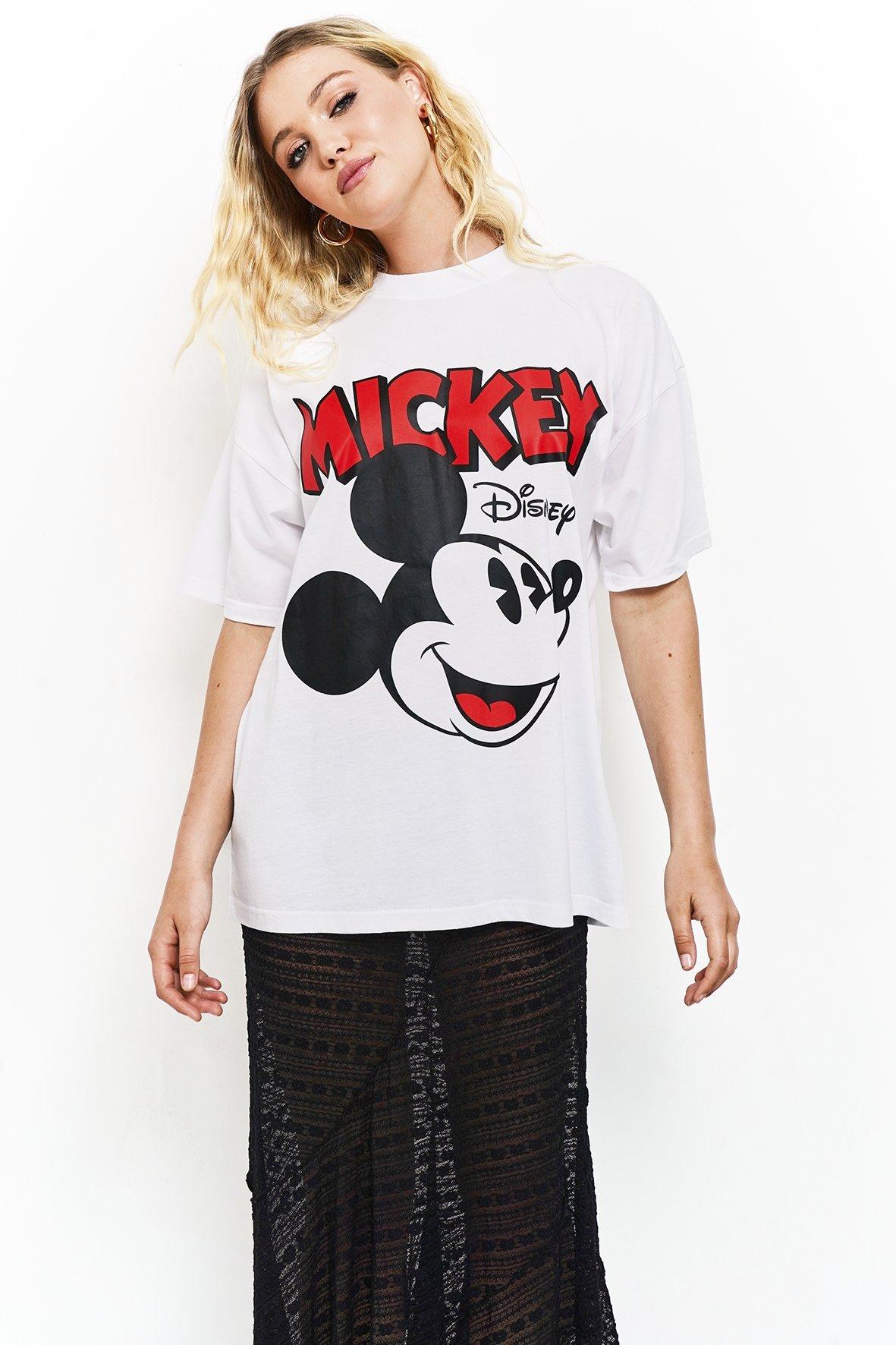 Mickey Pink Printed Unisex Oversized T-Shirt