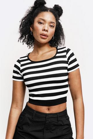 Seamless Stripe Fitted Top