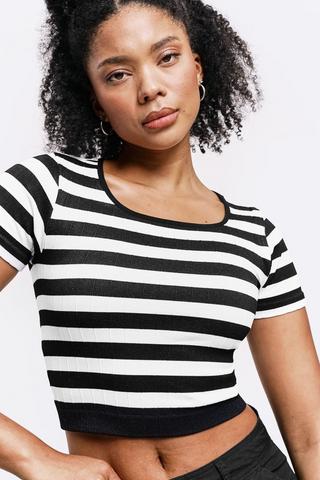 Seamless Stripe Fitted Top