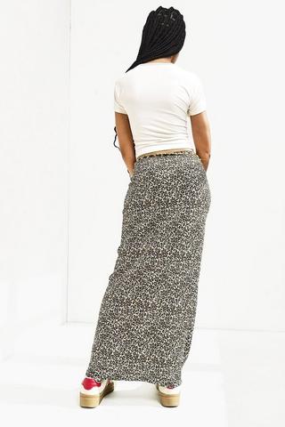 Leopard Print Column Skirt