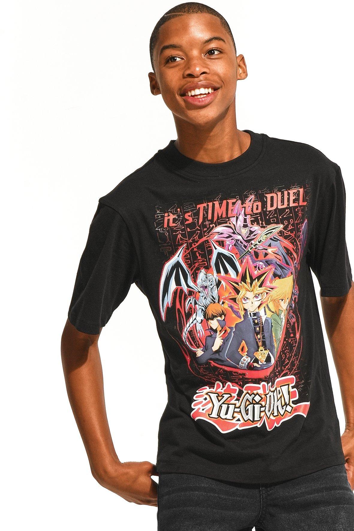 T-Shirt Vintage Yu-Gi-Oh! - Taille L - Modèle Gris Année 2004 - Occasion Bon état