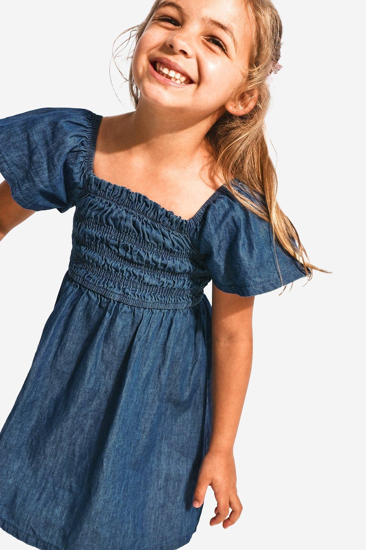 Girls Tropical Fit Flare Cotton Dress