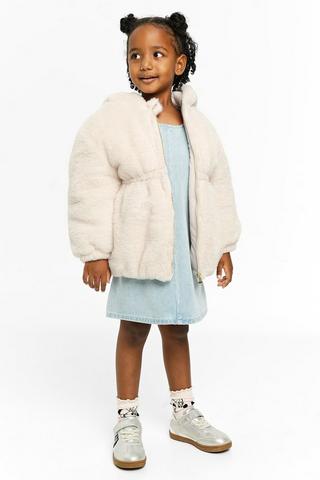 Hooded Faux Fur Coat