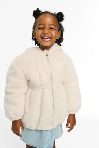 Hooded Faux Fur Coat