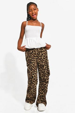 Leopard Print Cargo Pants