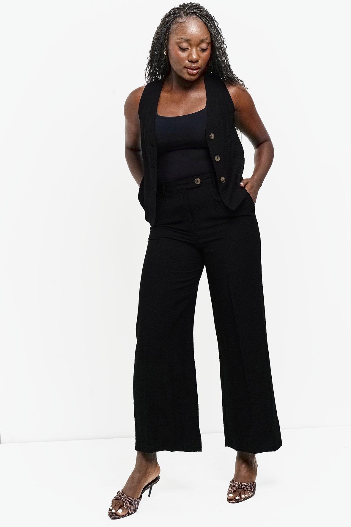 High-Waisted Tailored Wide-Leg Pants