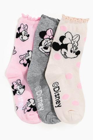 Minnie Mouse 3 Pack Socks