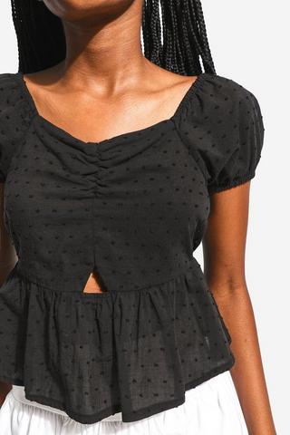 Short Sleeve Peplum Top