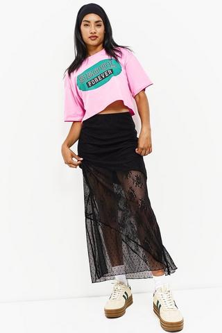 Asymmetrical lace skirt