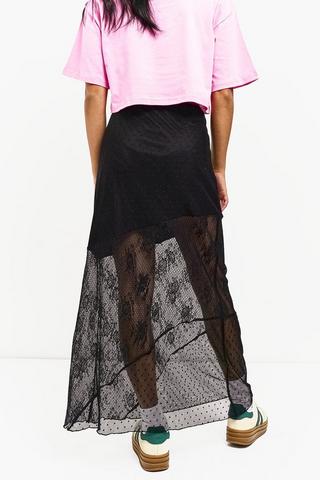 Asymmetrical lace skirt