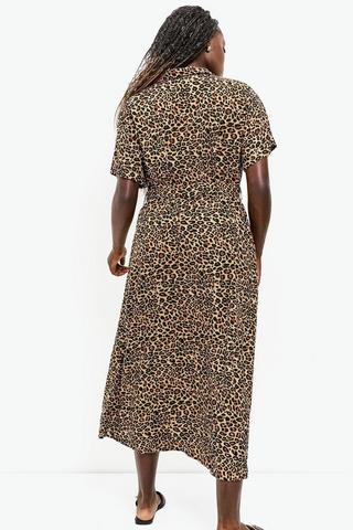 Leopard Print Shirt Dress