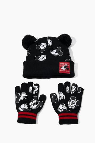 Mickey Mouse Beanie And Gloves Set