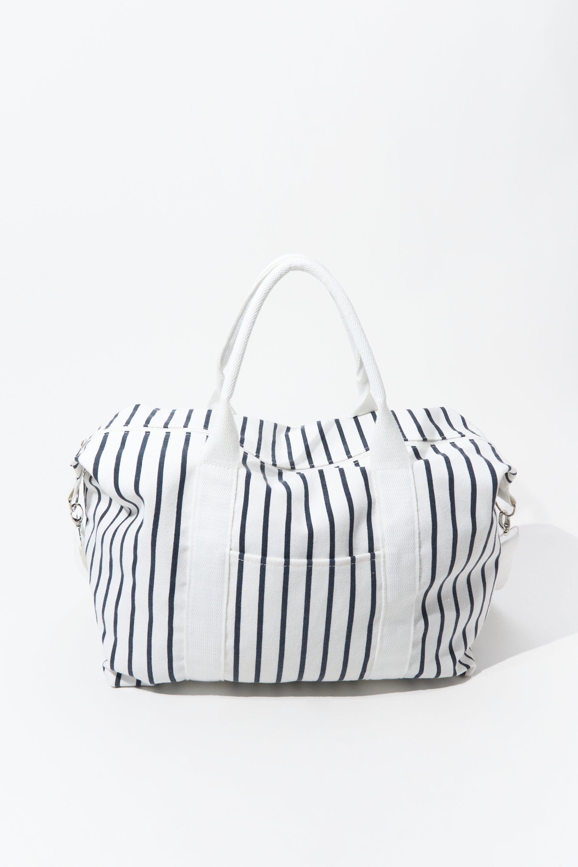 Striped travel bag