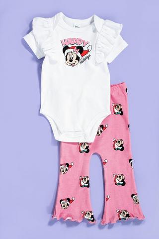 Minnie Mouse Christmas Body Vest And Leggings Set