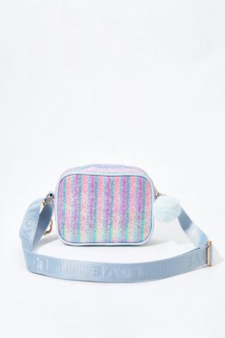 Stripe Glitter Crossbody Bag