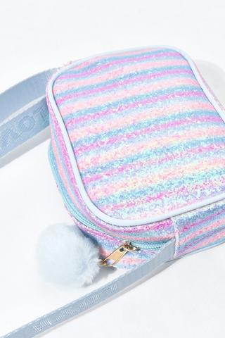 Stripe Glitter Crossbody Bag