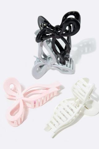 4 Pack Bow Hair Claws