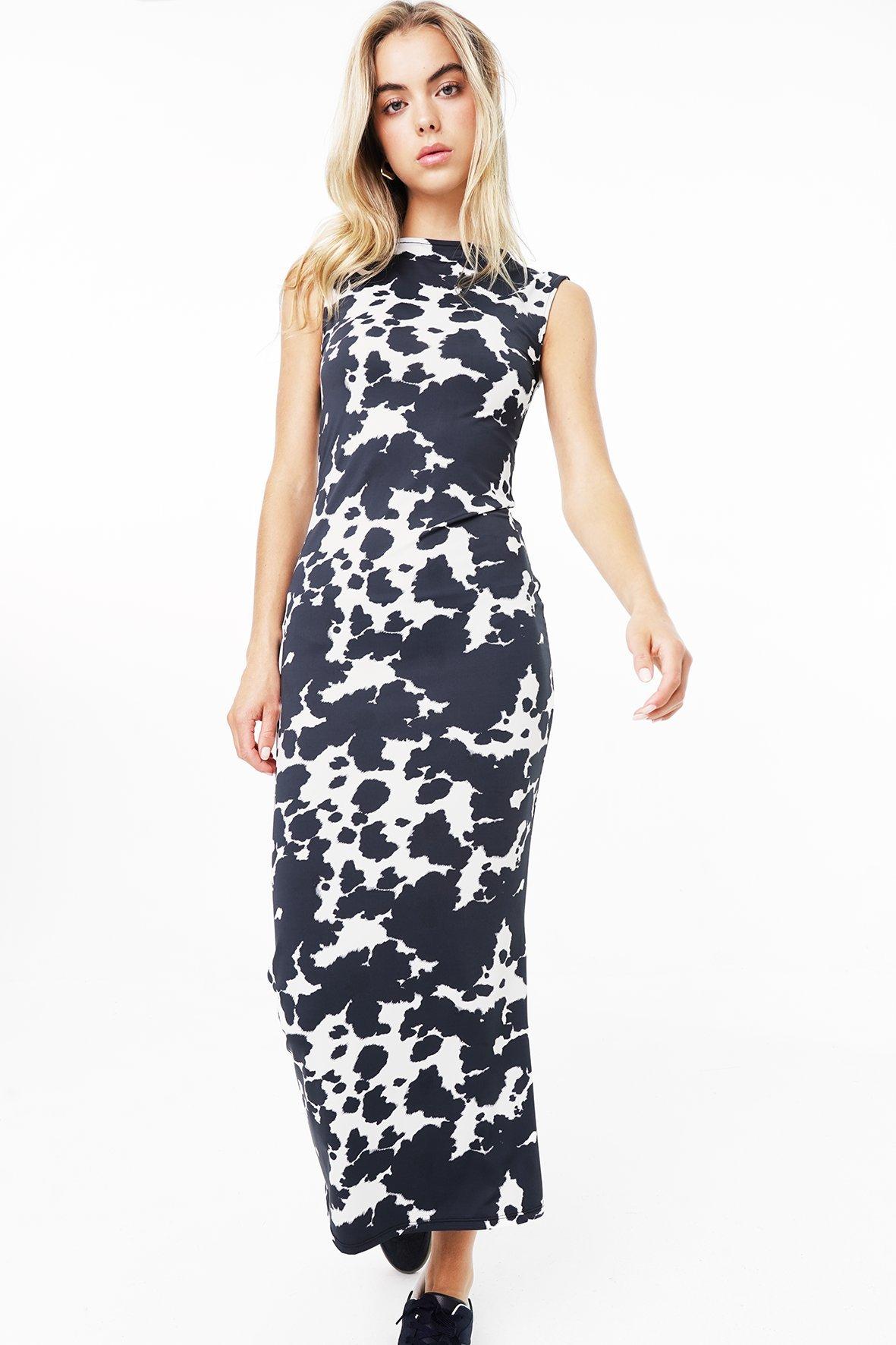 Cow Print Skin Tight Bodycon Dress