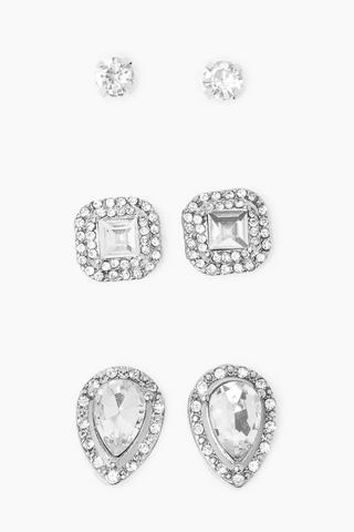 3 Pack Stud Earrings
