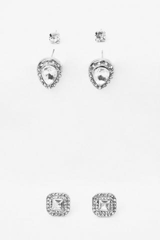 3 Pack Stud Earrings