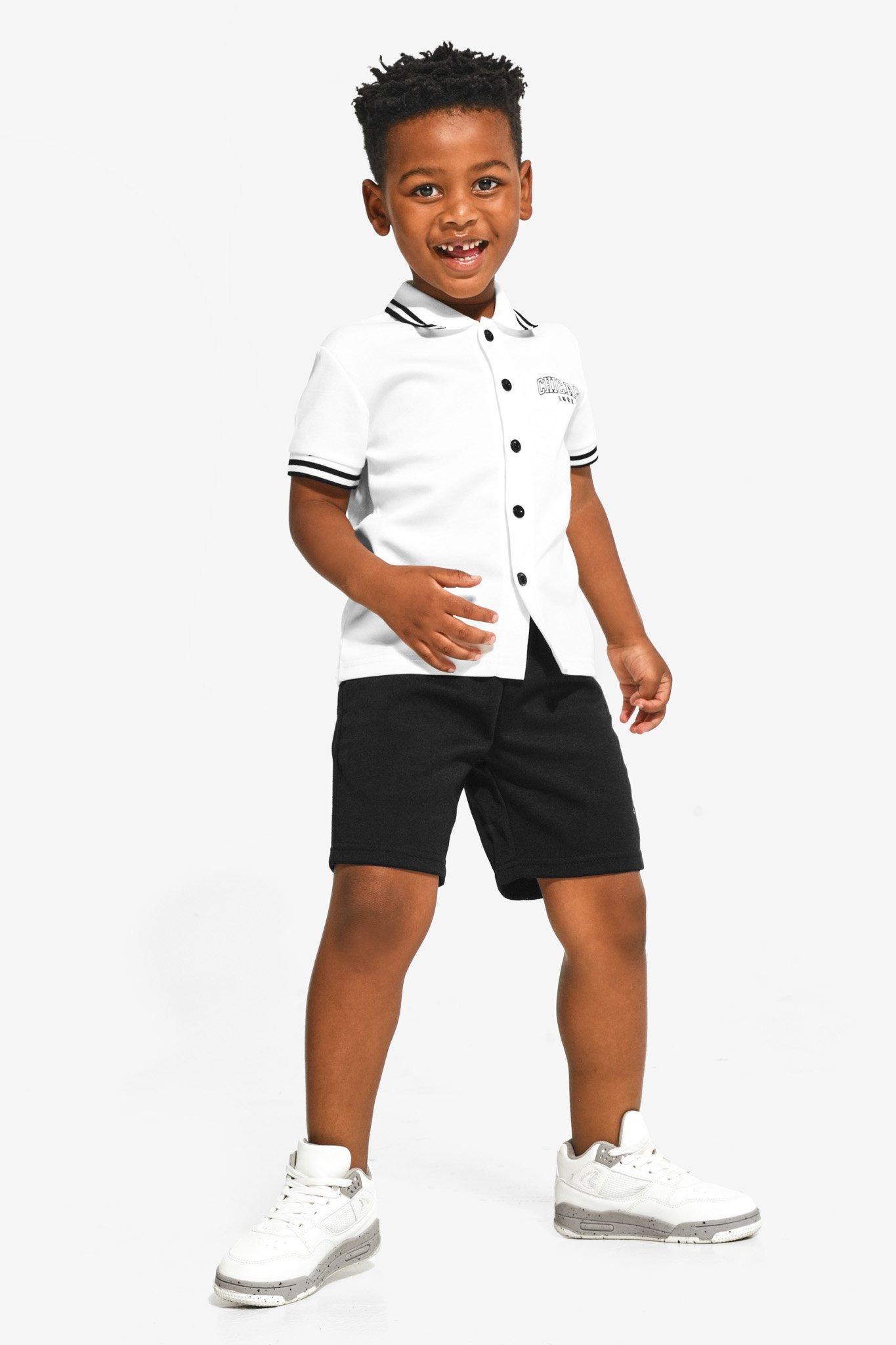 Boy Waffle Knit Embroidery Shorts - Off White - SB2602023A main image 1