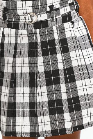 Check Pleated Skirt