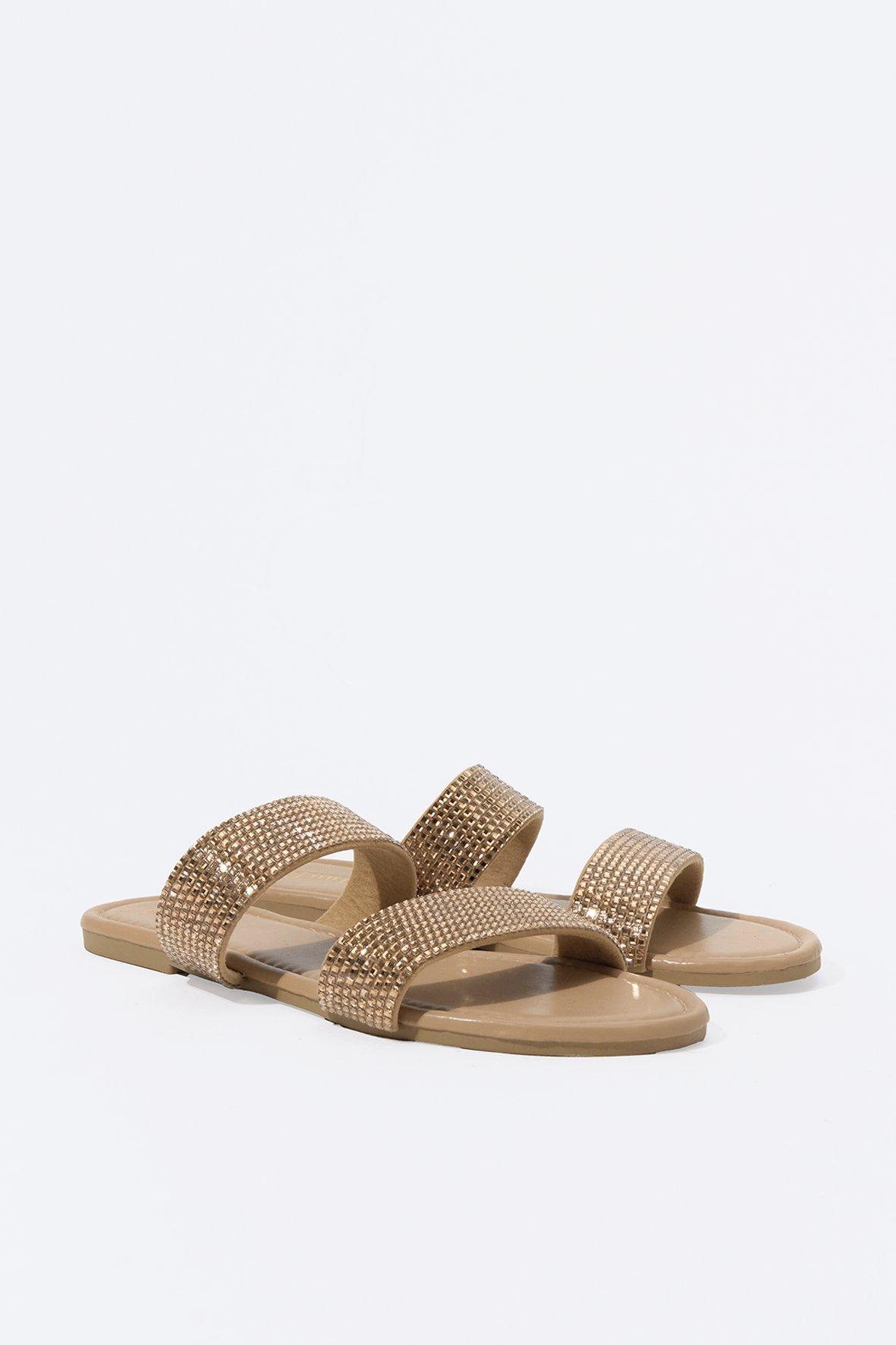 Double Strap Sandal in Gasoline Malto