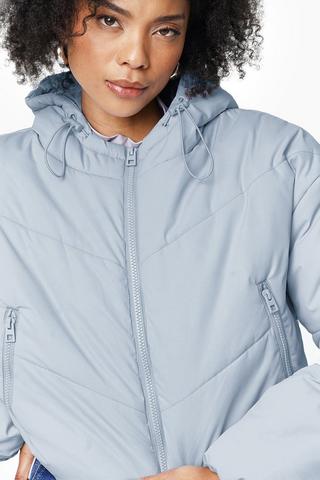 Cropped Hooded Puffer Jacket