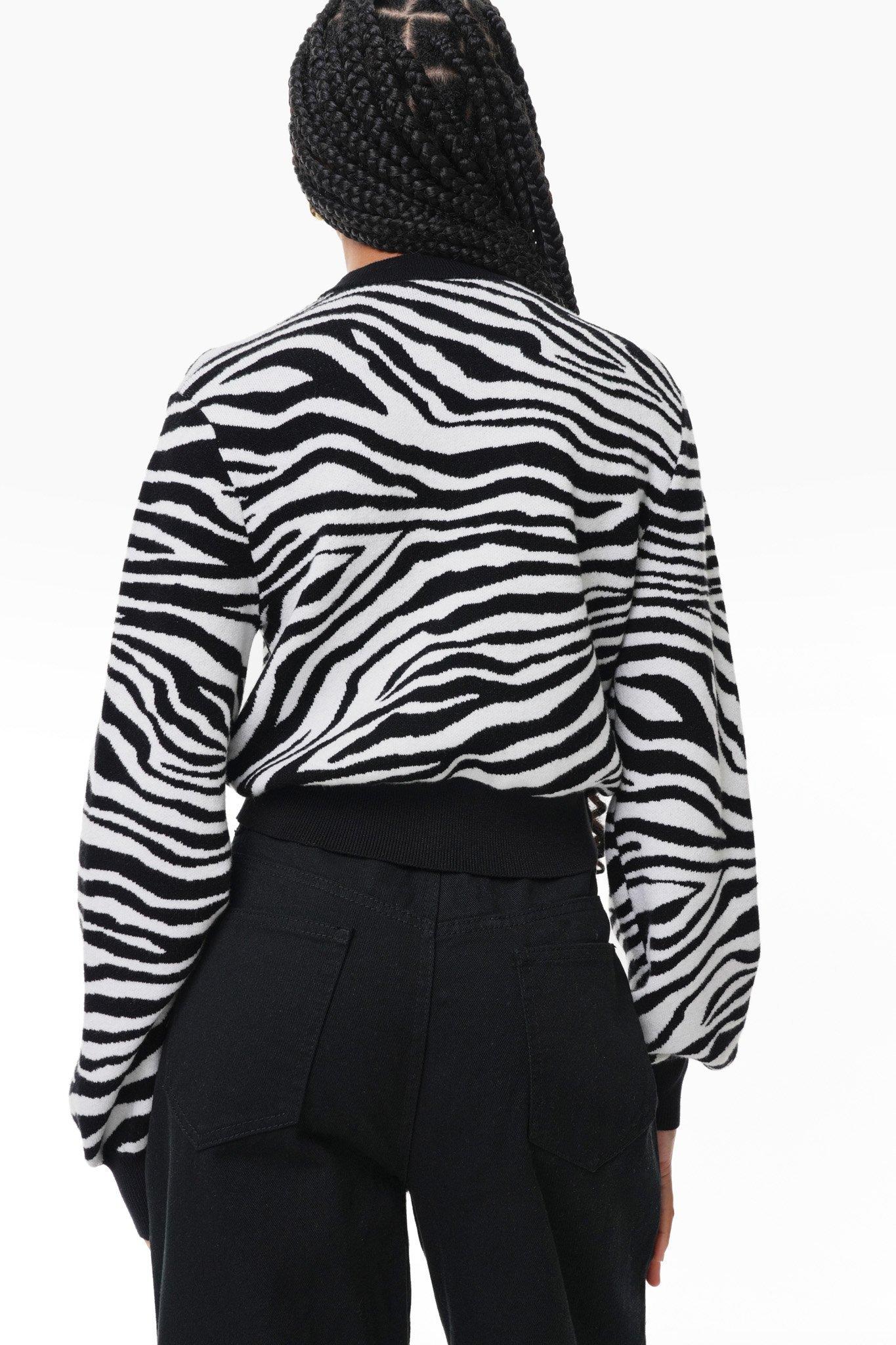 Zebra Print Crew Neck Knit