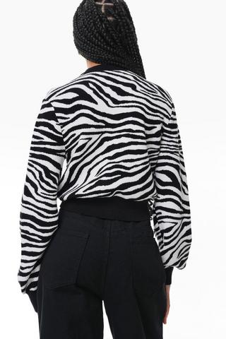 Zebra Print Crew Neck Knit