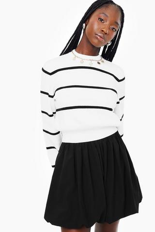 Stripe High Neck Knit