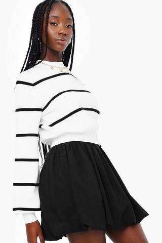 Stripe High Neck Knit