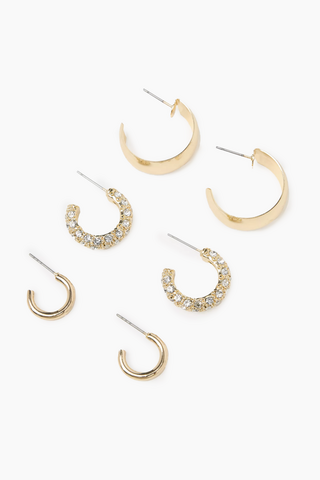 3 Pack Hoop Earrings