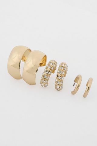 3 Pack Hoop Earrings