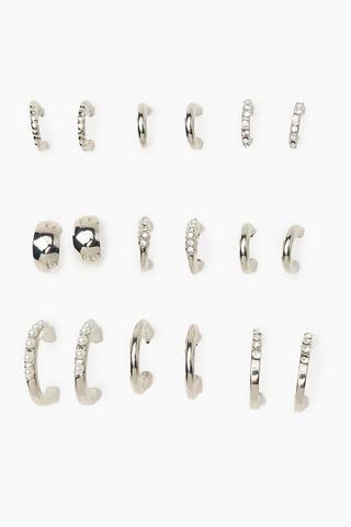 9 Pack Hoop Earrings