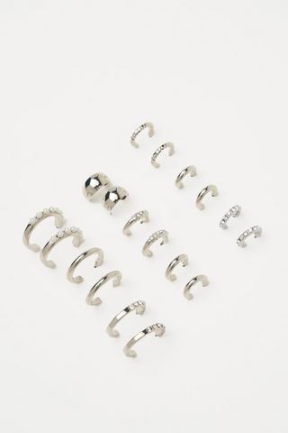 9 Pack Hoop Earrings