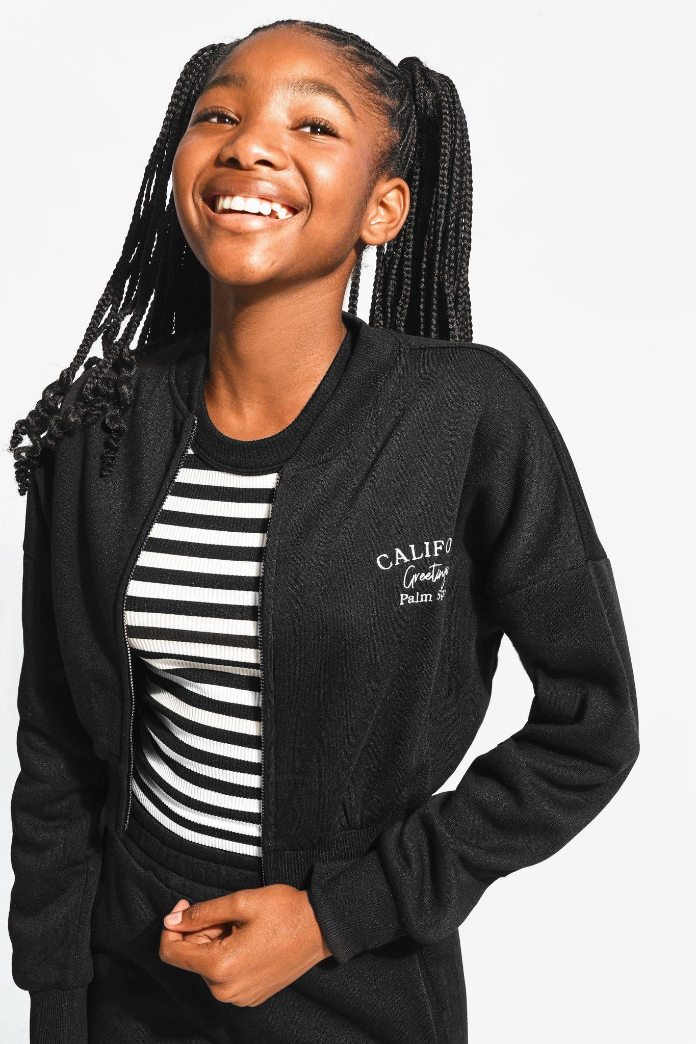 Cropped Zip-Through Sweat Top
