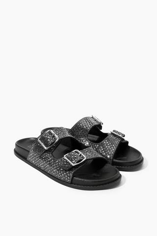 Bling Detail Double Buckle Slider