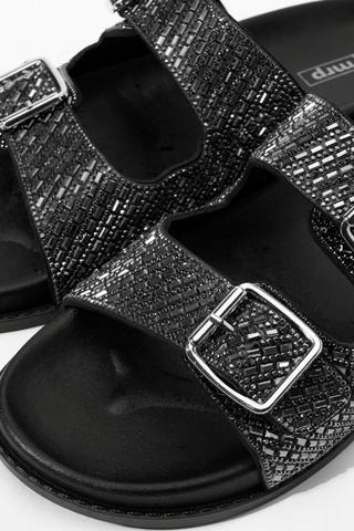 Bling Detail Double Buckle Slider