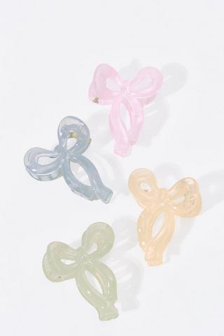 4 Pack Bow Hair Clips