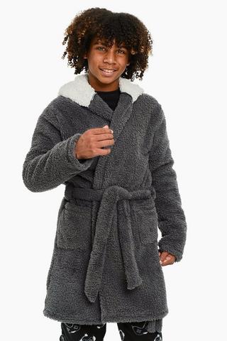 Hooded Sherpa Gown