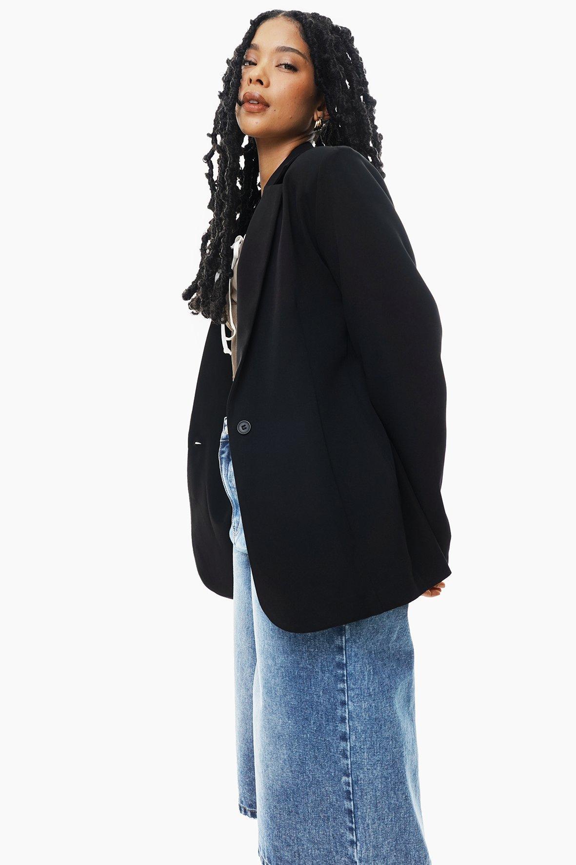 Oversized L S Blazer Black