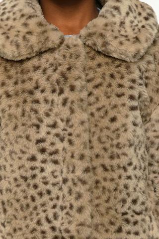 Leopard Print Faux Fur Coat