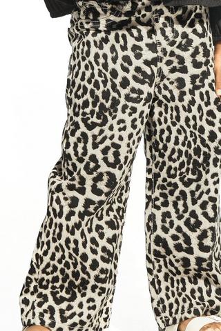 Animal Print Wide-Leg Denim