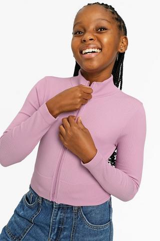 Turtle Neck Zip-Through Top