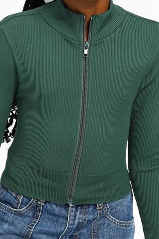Turtle Neck Zip-Through Top